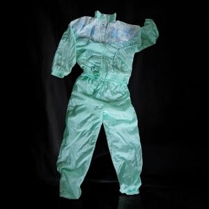 vintage 1980s Anny Mint Green Women's Track suit medium